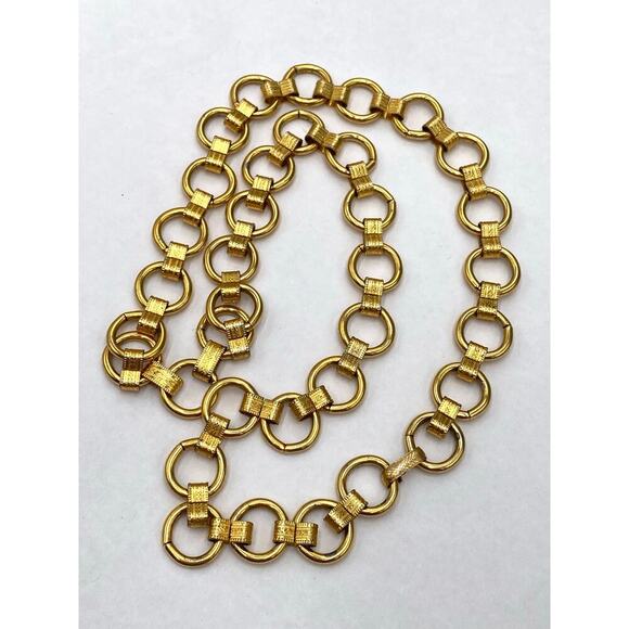 Vintage Necklace Chunky Links 25” No Clasp Half Link - Picture 1 of 7